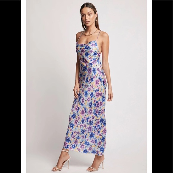 NWT Sofia The Label ISABELLE SLIP DRESS - Violet Blue Floral - Picture 2 of 6